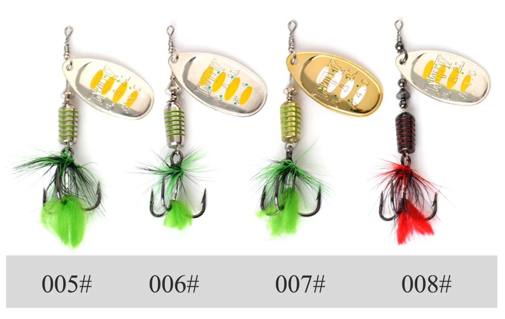 FTK Spinner Bait Fishing Lure Spoon 1pc Feather Saltwater Lure Accessories Treble Hook Metal Hard Lure Wobblers Tackle