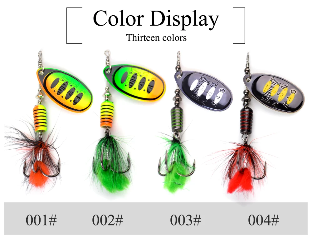 FTK Spinner Bait Fishing Lure Spoon 1pc Feather Saltwater Lure Accessories Treble Hook Metal Hard Lure Wobblers Tackle