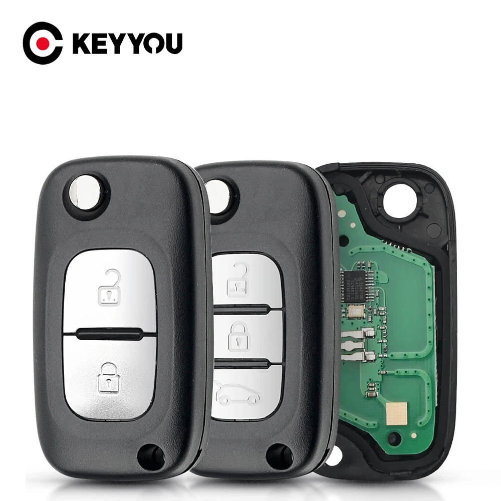 KEYYOU 2/3 Buttons Filp Car Remote Key Case shell for Renault Fluence Clio Megane Kangoo Modus Auto Key With NE73/VA2 Blade