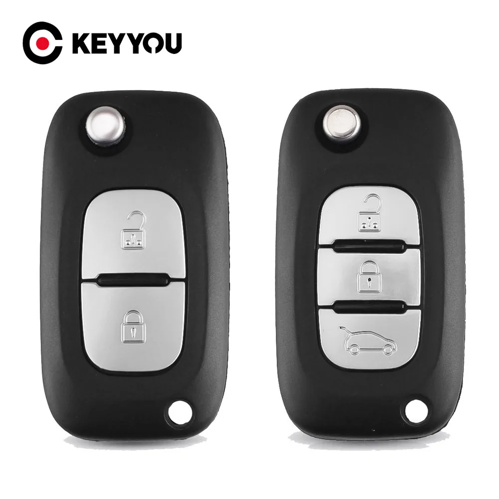 KEYYOU 2/3 Buttons Filp Car Remote Key Case shell for Renault Fluence Clio Megane Kangoo Modus Auto Key With NE73/VA2 Blade