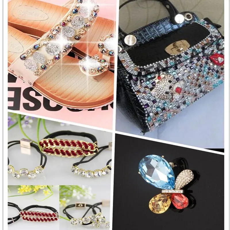 1yard/piece SS6 SS8 SS12 19Colors Glass Crystal Rhinestone Chain,Gold Bottom Sew On Cup Chains For Diy Garment Bags Decorations