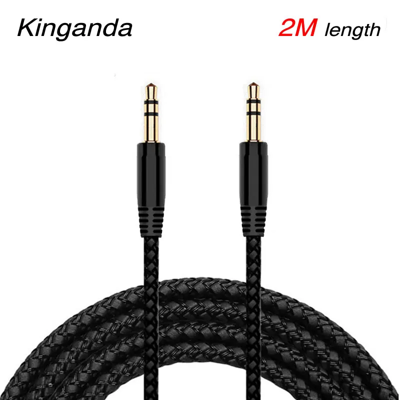 New 2/3/5m Nylon Braid Jack 3.5mm Audio Cable Male Stereo AUX Cable M/M Headphone Cord for iPhone Car Speaker Earphone MP3/4