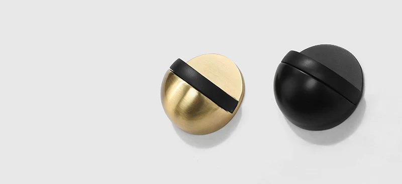NAIERDI Rubber Door Stopper Zinc Alloy Hidden Door Holder Non Punching Sticker Floor Mounted Nail-free Door Stop Door Hardware