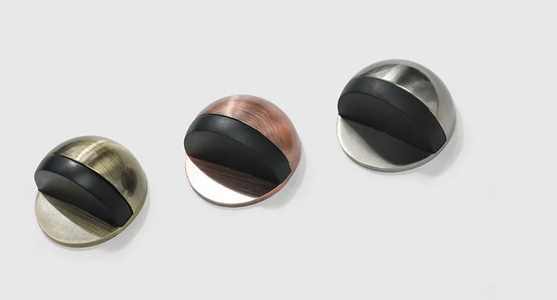 NAIERDI Rubber Door Stopper Zinc Alloy Hidden Door Holder Non Punching Sticker Floor Mounted Nail-free Door Stop Door Hardware