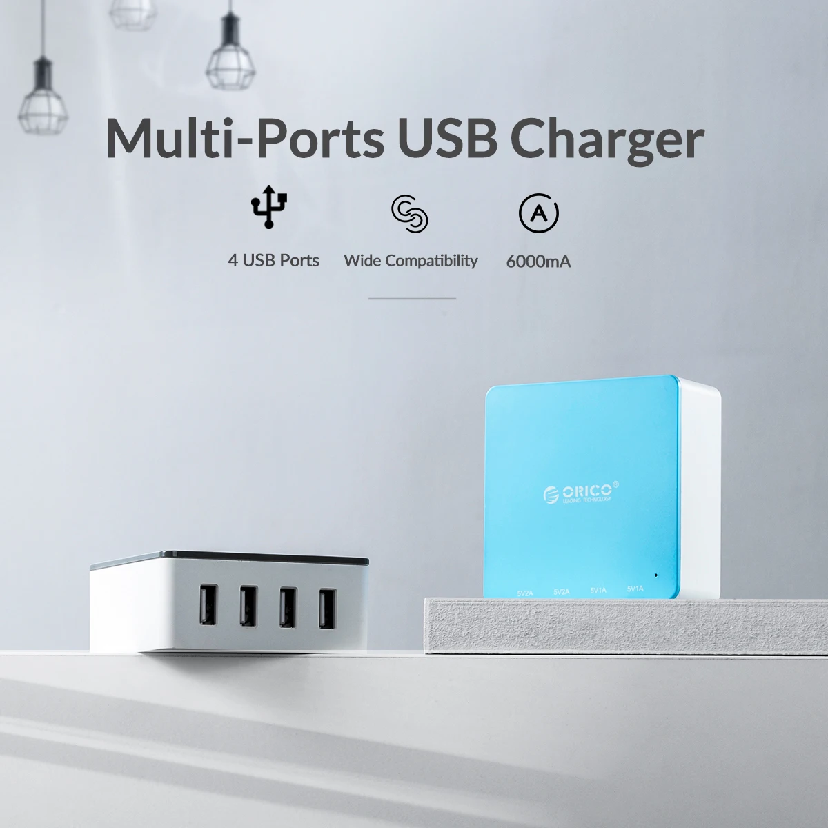 ORICO 4 Port USB Charger Super low price US Plug Universal Desktop Power Adapter 5V 6A 30W Output for Samsung iPhone Huawei