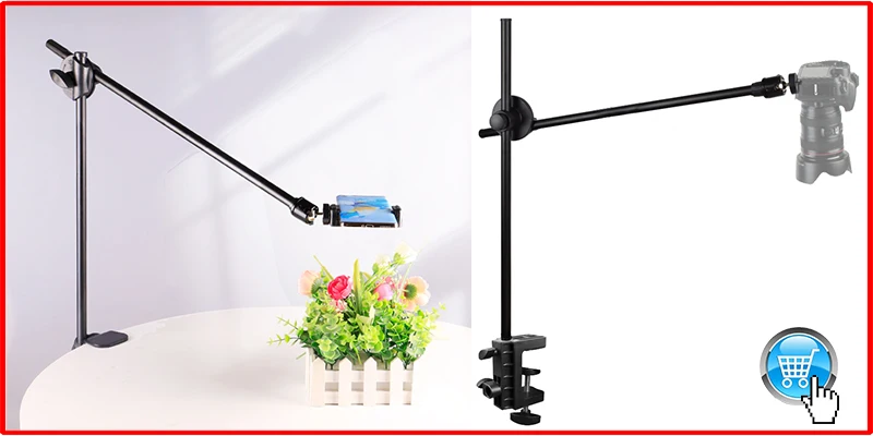 BFOLLOW Tablet Big Holder with 1/4" Female for iPad Pro 12.9" 11" Air Mini Clamp Stand Tripod Samsung Huawei Xiaomi Bracket