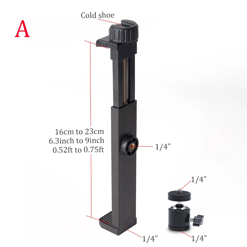 BFOLLOW Tablet Big Holder with 1/4" Female for iPad Pro 12.9" 11" Air Mini Clamp Stand Tripod Samsung Huawei Xiaomi Bracket