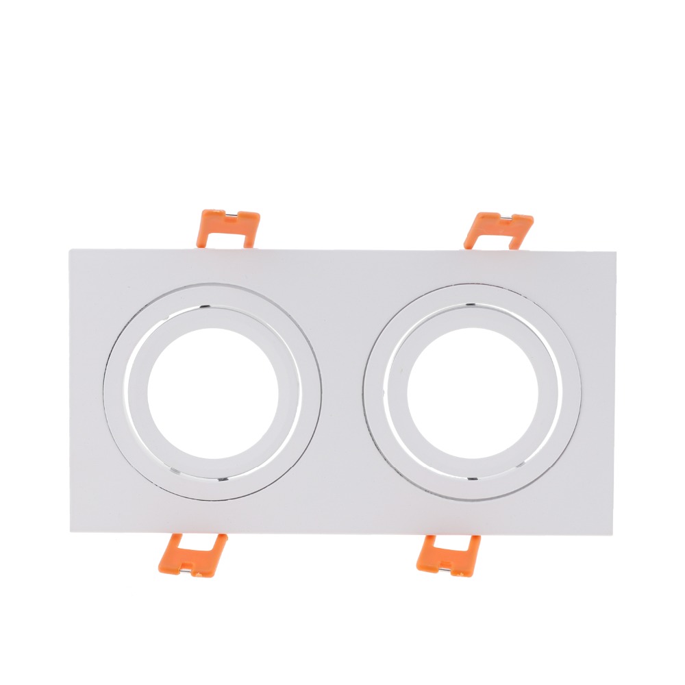 LED Recessed Downlight Frame GU10 MR16 Housing Hot Sale Aluminum Double heads GU10 MR16 Downlight Holder Black Silver White