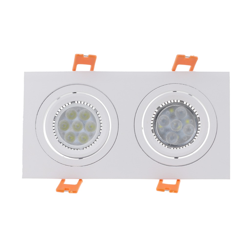 LED Recessed Downlight Frame GU10 MR16 Housing Hot Sale Aluminum Double heads GU10 MR16 Downlight Holder Black Silver White