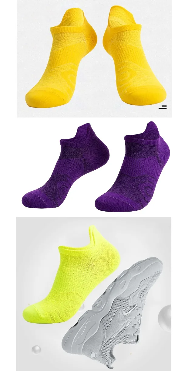 Athletic Sport Ankle Boat Socks Nylon Outdoor Basketball Bike Running Football Breathable Non-Slip Candy Color No Show Socks