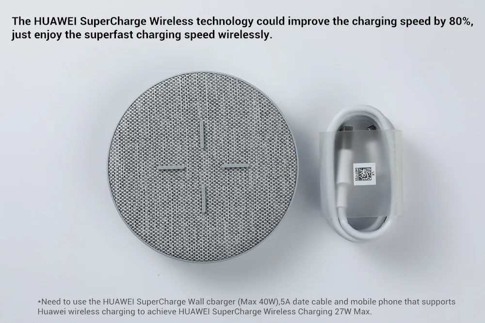 Huawei Wireless Charger Max 27W CP61 Super Charge For Huawei Qi Standard Charge For iPhone 15/14/13/12/11 Series