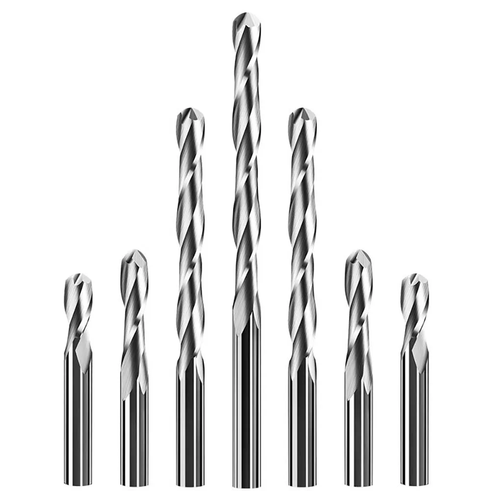 Vsharp 2 Flutes Ball Nose End Mill 3.175/4/ 6/8mm Shank Tungsten Carbide Engraving Milling Cutter Wood MDF 3D Carving CNC Tool