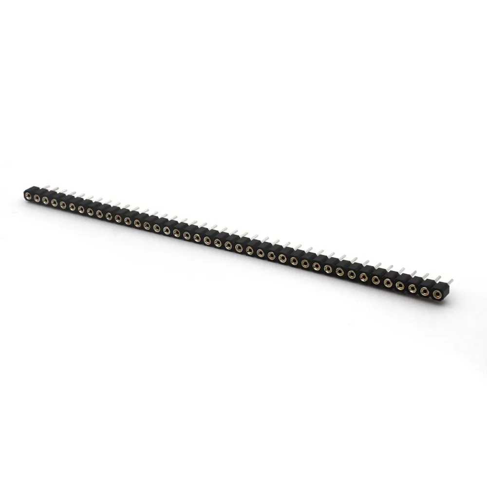 20pcs 1x40P 2.54mm Round Hole Male Tin Gold Female Pin Header Single Row 0.1" Breakable PCB IC Crystal Transistor Socket