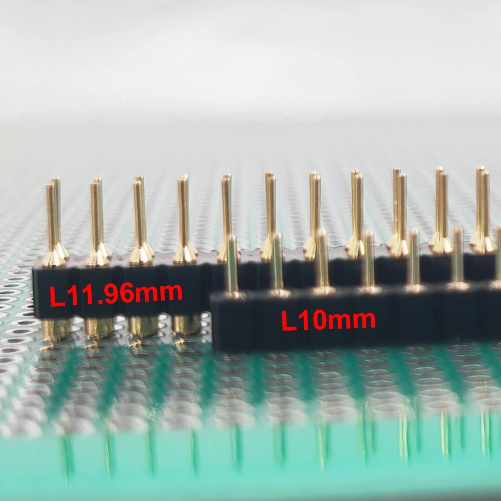 20pcs 1x40P 2.54mm Round Hole Male Tin Gold Female Pin Header Single Row 0.1" Breakable PCB IC Crystal Transistor Socket