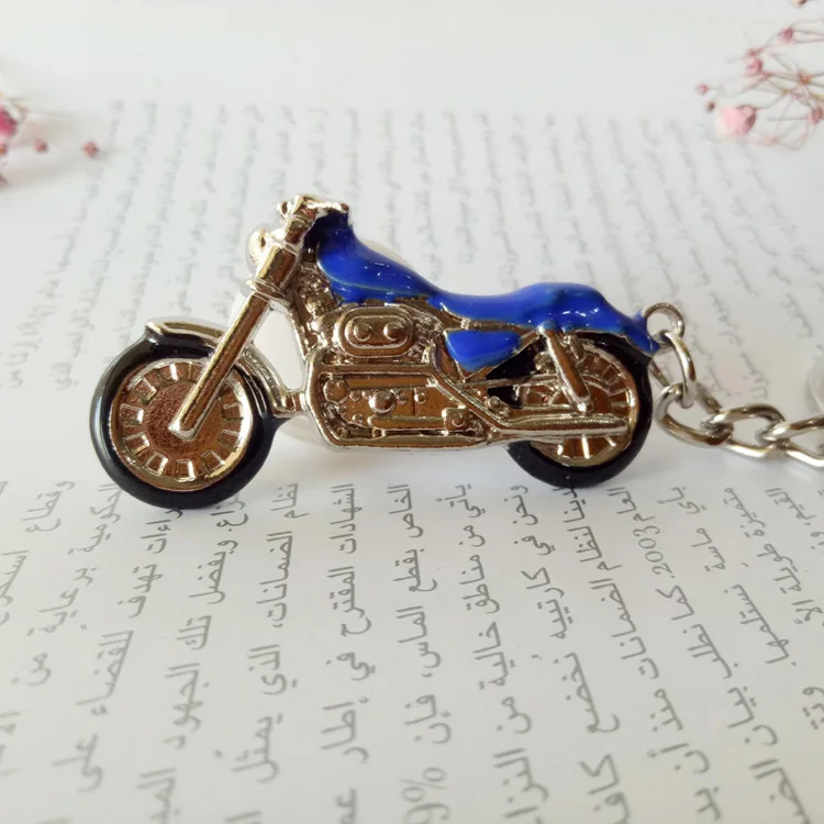 New Motorcycle Key Chain Charm metal keychain men women Car Key Ring 4 color key holder best gift jewelry