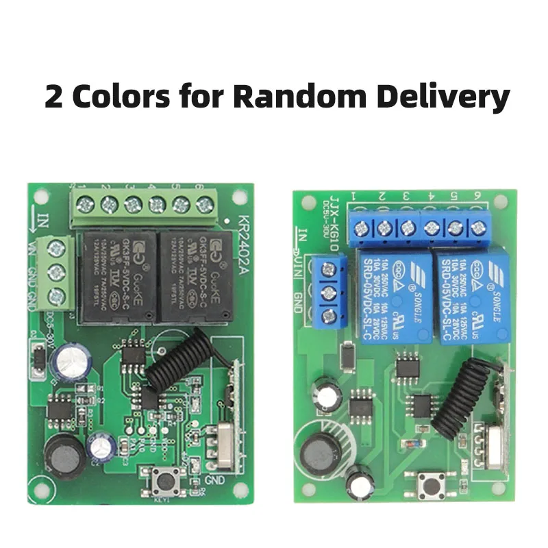 433MHz Universal Wireless Remote Control DC 24V 2CH rf Relay Receiver and Transmitter for Universal Garage door and gate Control