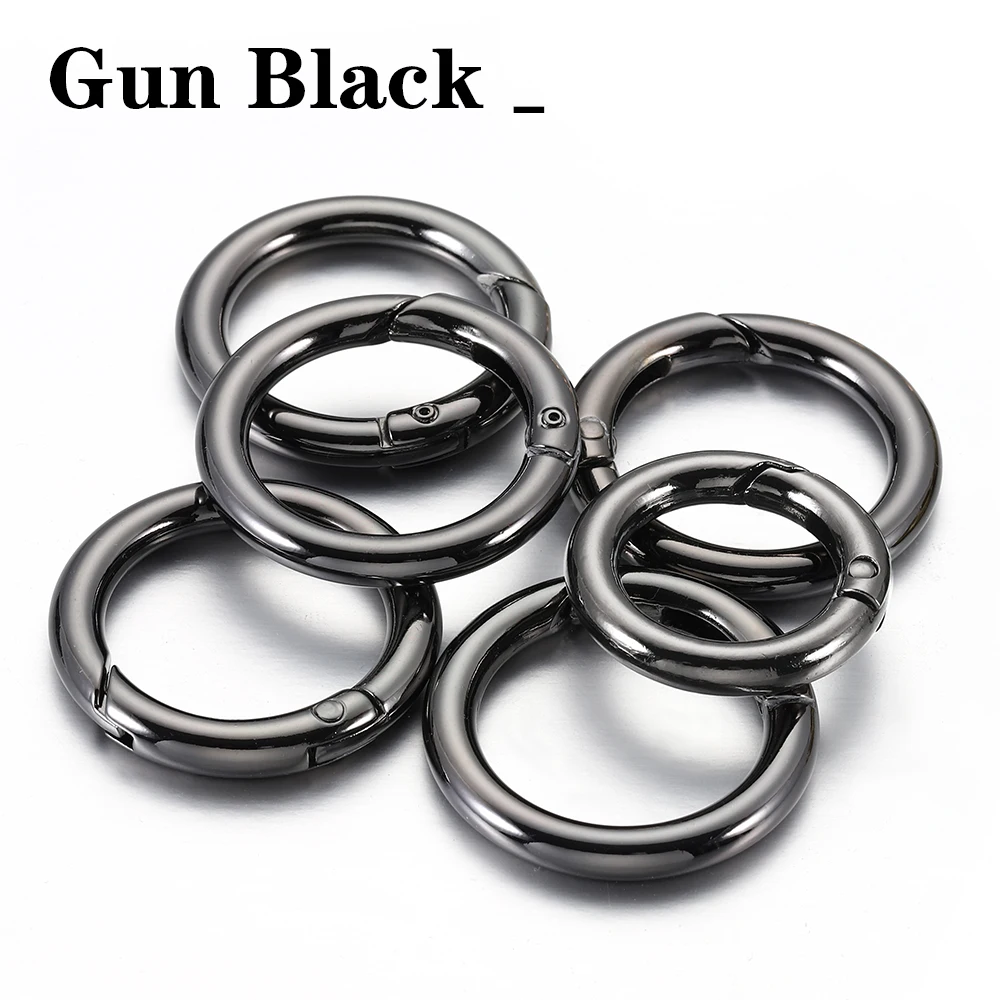 10pcs/5pcs Spring Clasp Keychain Ring KC Gold Color Openable Round Carabiner Hook Buckle Bag Chain for Key Jewelry Making DIY