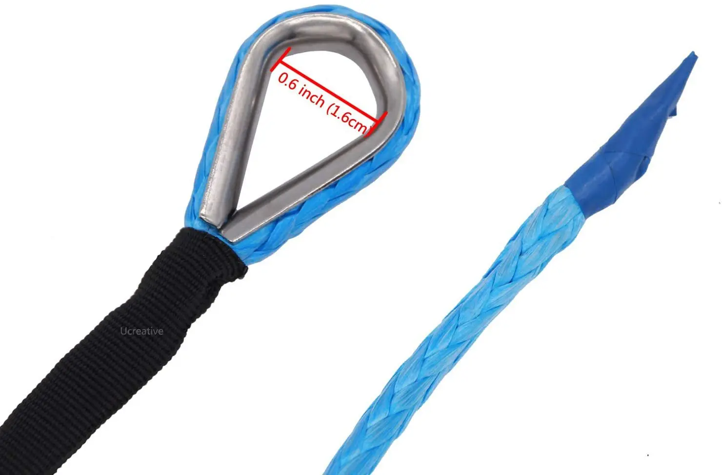 1X Durable 15M 5mm 10000LBS Synthetic Winch Rope Line Recovery Cable for 4WD ATV SUV Truck Boat Winch Towing Rope