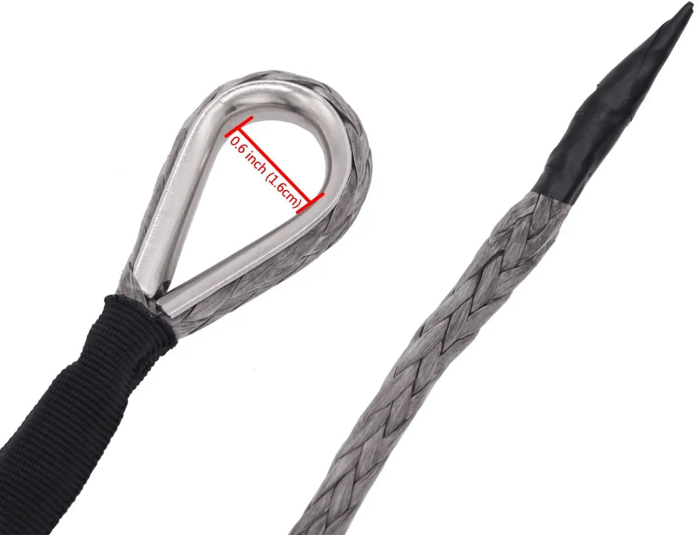 1X Durable 15M 5mm 10000LBS Synthetic Winch Rope Line Recovery Cable for 4WD ATV SUV Truck Boat Winch Towing Rope