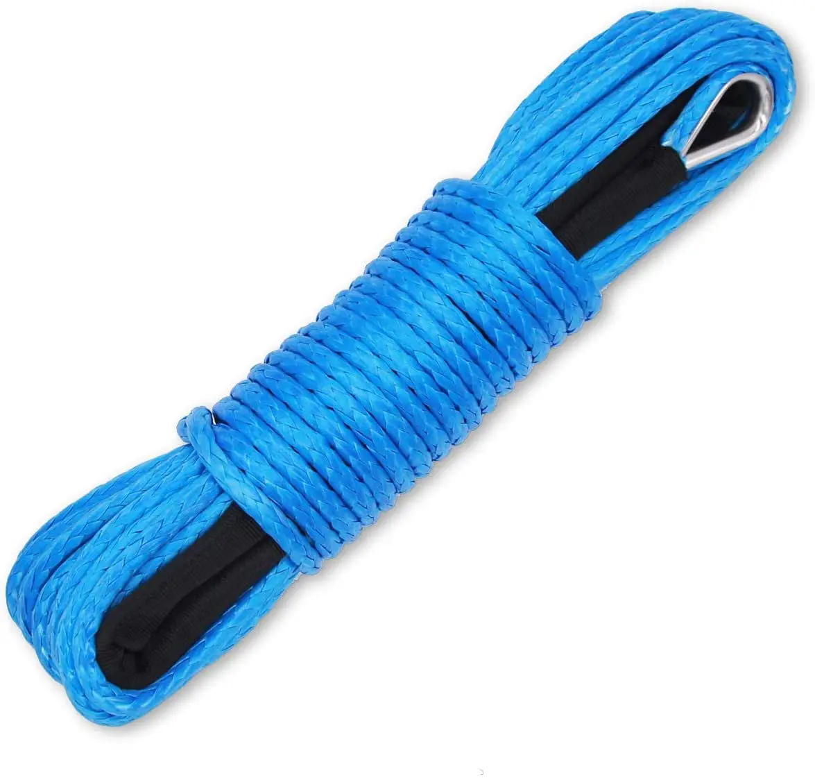 1X Durable 15M 5mm 10000LBS Synthetic Winch Rope Line Recovery Cable for 4WD ATV SUV Truck Boat Winch Towing Rope