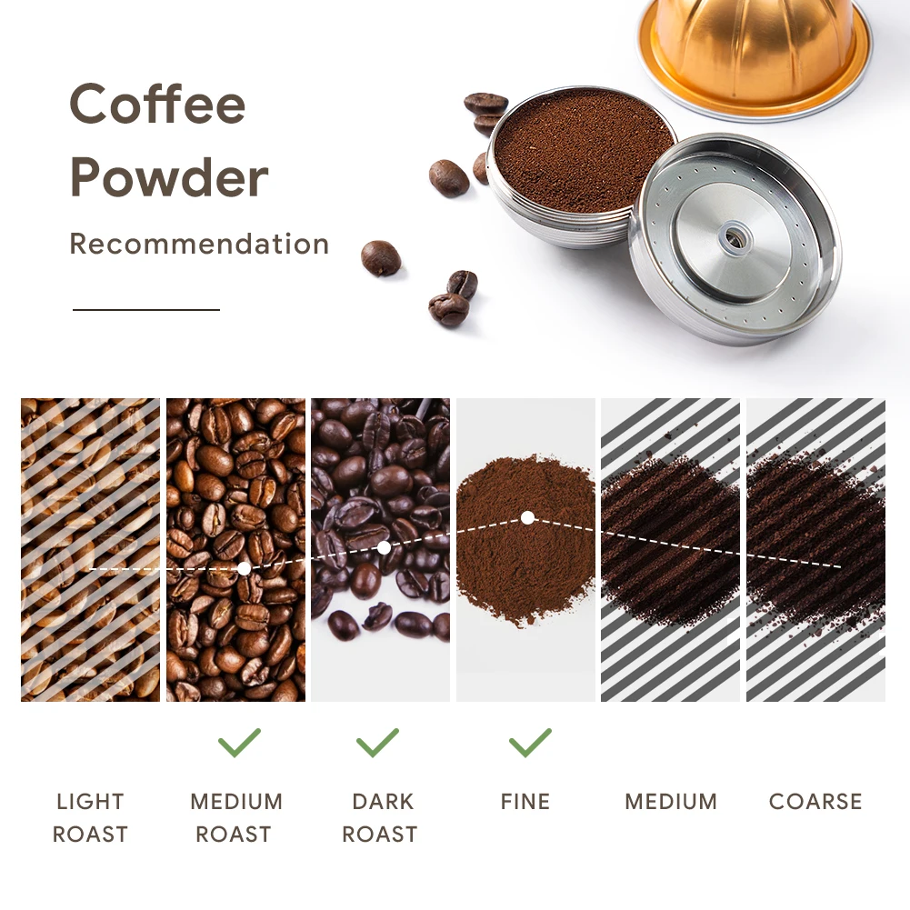 For use only with Nespresso Vertuo Next Vertuoline Reusable Stainless Steel Capsule Refillable Coffee Filter with Original Pod