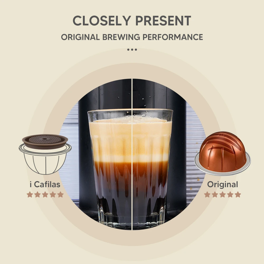 For use only with Nespresso Vertuo Next Vertuoline Reusable Stainless Steel Capsule Refillable Coffee Filter with Original Pod