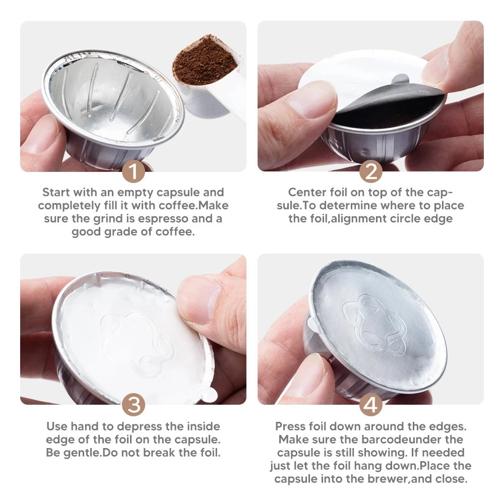 For use only with Nespresso Vertuo Next Vertuoline Reusable Stainless Steel Capsule Refillable Coffee Filter with Original Pod