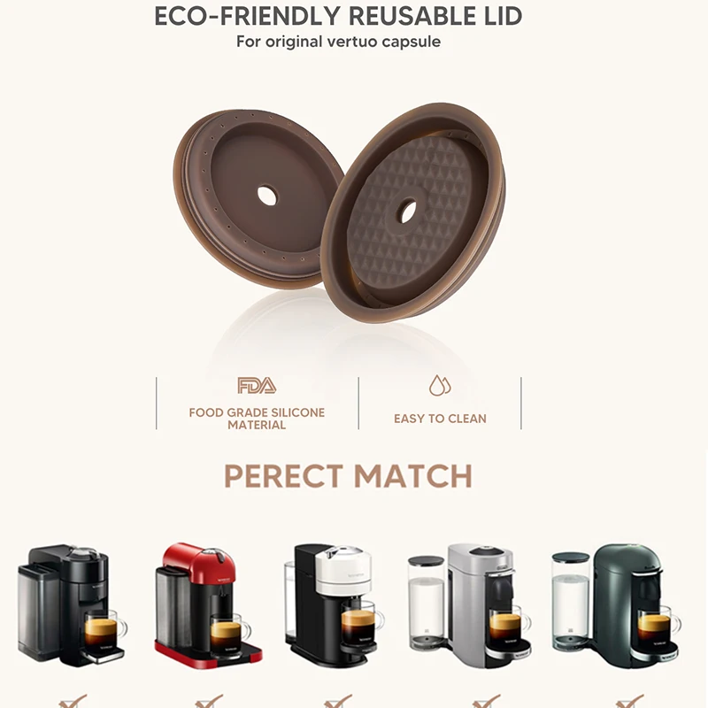 For use only with Nespresso Vertuo Next Vertuoline Reusable Stainless Steel Capsule Refillable Coffee Filter with Original Pod