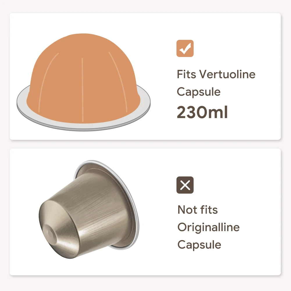 For use only with Nespresso Vertuo Next Vertuoline Reusable Stainless Steel Capsule Refillable Coffee Filter with Original Pod