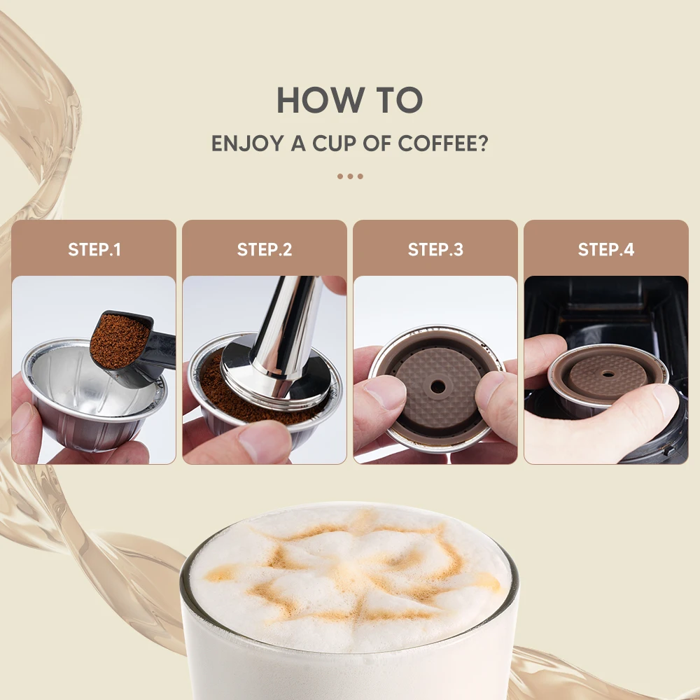 For use only with Nespresso Vertuo Next Vertuoline Reusable Stainless Steel Capsule Refillable Coffee Filter with Original Pod