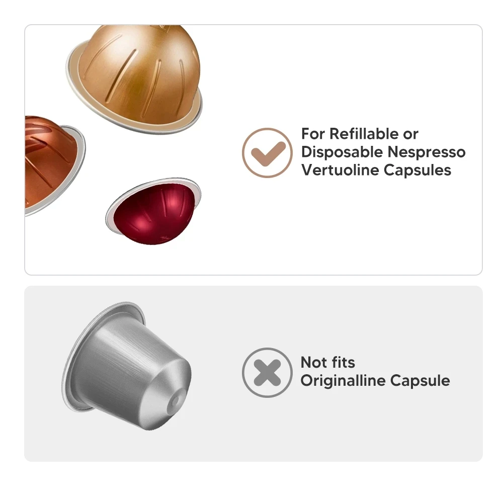 For use only with Nespresso Vertuo Next Vertuoline Reusable Stainless Steel Capsule Refillable Coffee Filter with Original Pod
