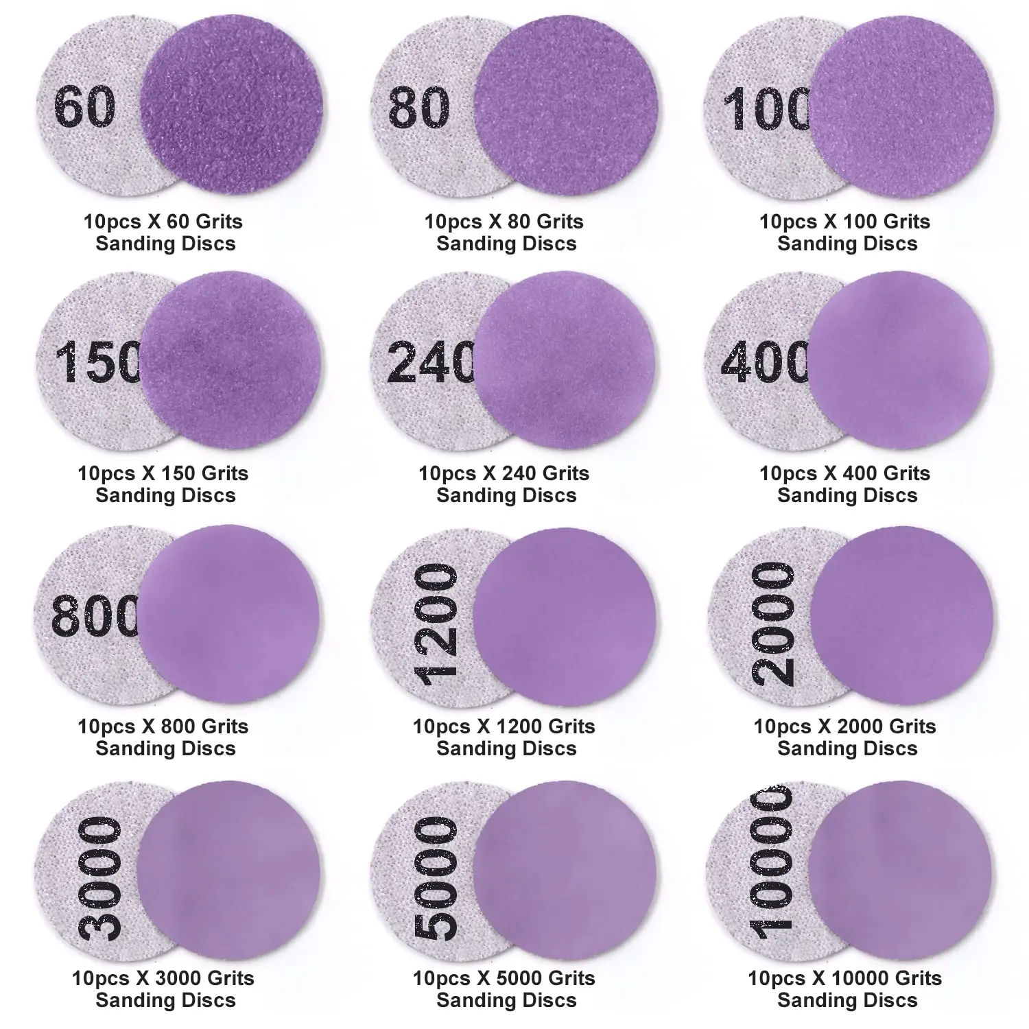 Sanding Discs 1 Inch 120 PCS Wet/Dry Sandpaper Hook and Loop 60-10000 Grits Polishing Pad, for Dremel Drill Grinder Rotary Tools