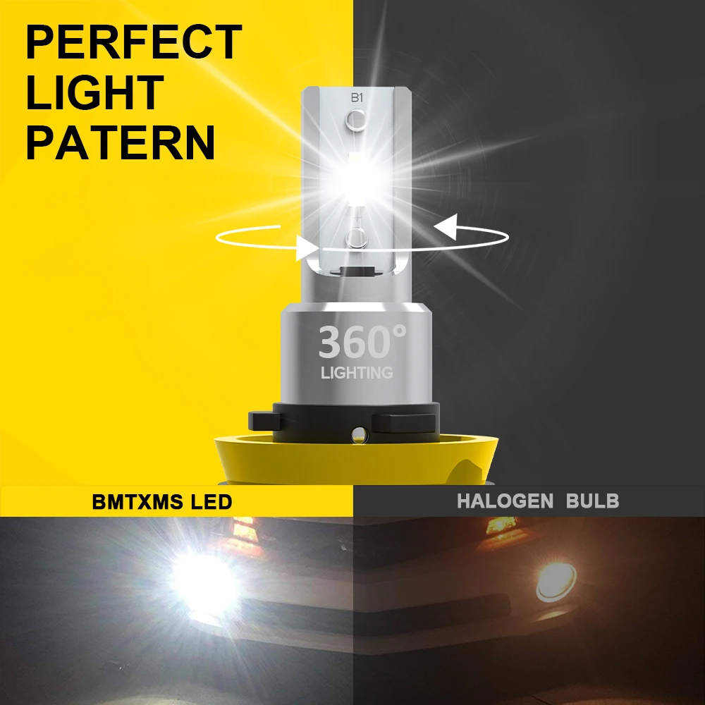 BMTxms Canbus H11 H8 LED Fog Light H10 H16 5202 PSX24W 2504 9006 HB4 9005 HB3 880 881 H27 LED Car DRL Driving Lamp White Yellow