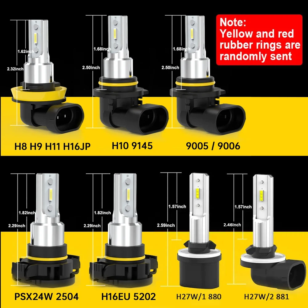 BMTxms Canbus H11 H8 LED Fog Light H10 H16 5202 PSX24W 2504 9006 HB4 9005 HB3 880 881 H27 LED Car DRL Driving Lamp White Yellow