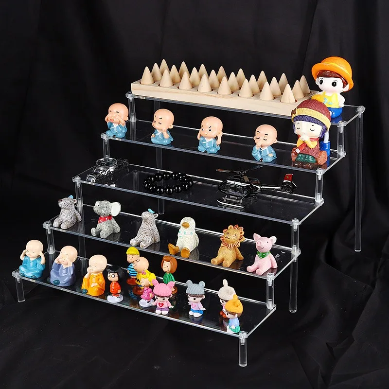 1-5 Tier Acrylic Display Stand,Clear Display Riser Rack for Cupcake,Perfume Doll Décor and Organizer Amiibo Funko POP Figures