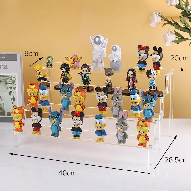 1-5 Tier Acrylic Display Stand,Clear Display Riser Rack for Cupcake,Perfume Doll Décor and Organizer Amiibo Funko POP Figures