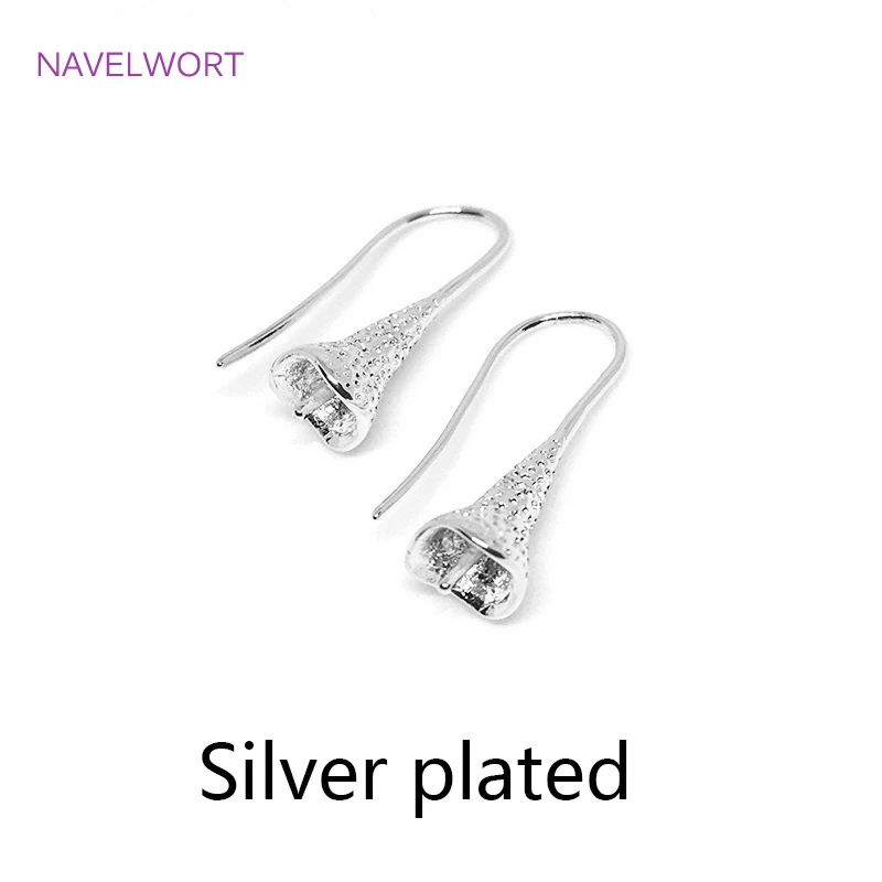 14K Gold Plated Brass Metal Earring Hooks with Eyepin Bead Caps, French Earwire DIY Pearl Earrings Findings Components