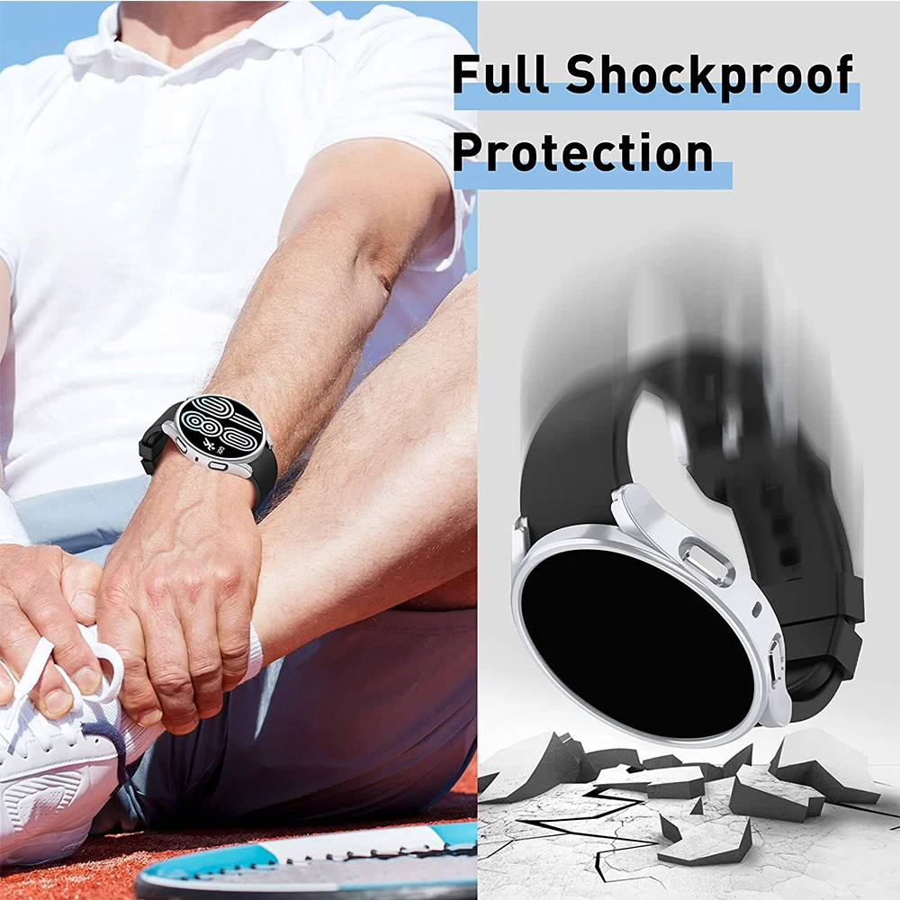 Case for Samsung Galaxy Watch 5 Pro 45mm Galaxy Watch 5 40mm 44mm Screen Protector PC Bumper All-Around Watch 5/5 Pro Accessorie