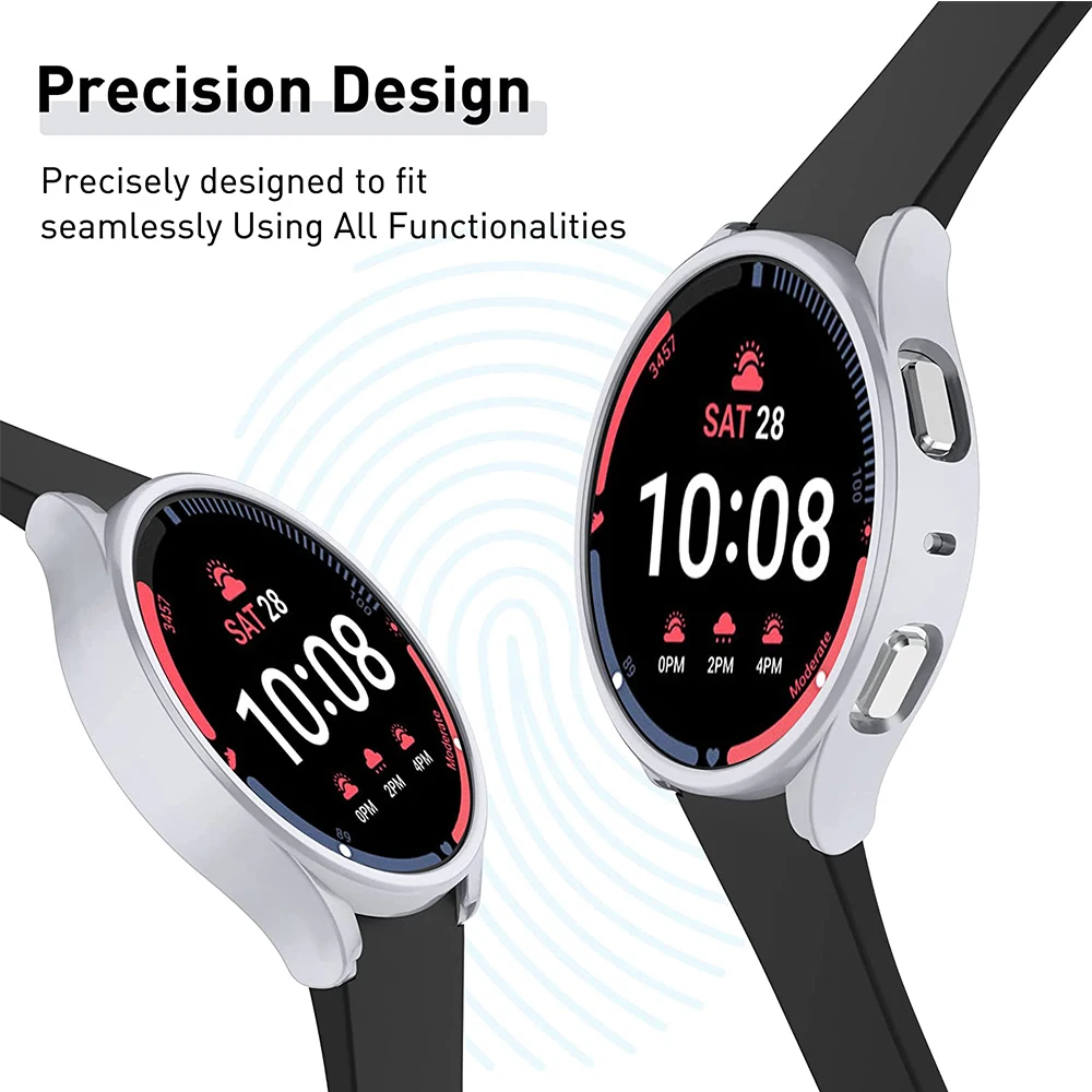 Case for Samsung Galaxy Watch 5 Pro 45mm Galaxy Watch 5 40mm 44mm Screen Protector PC Bumper All-Around Watch 5/5 Pro Accessorie