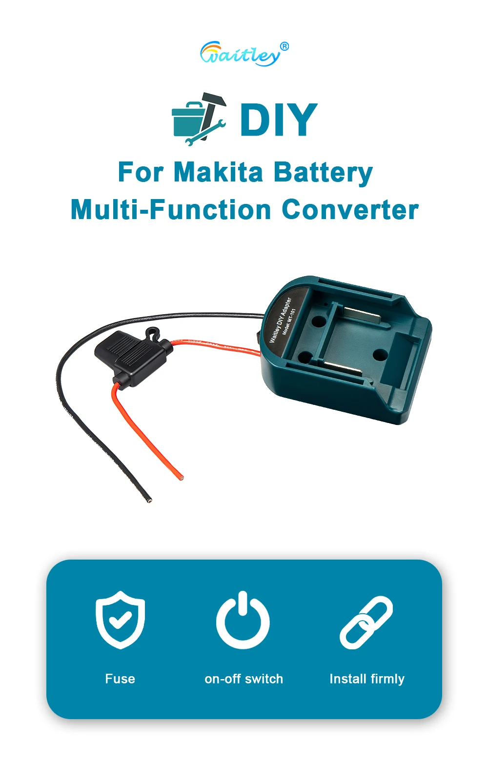 External Battery Adapter Converter for MT Makita 14V/18V Battery DIY Power Tool box mod Plug accessories kit electric extension