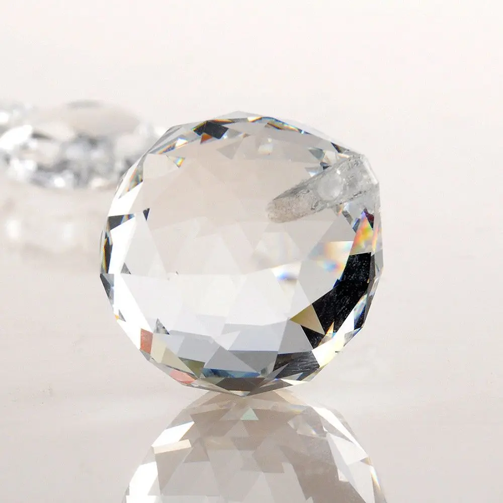2/3/4/5/6cm Clear Glass Crystals For Chandeliers Faceted Hanging Ball Crystal Drops For Chandelier Parts For Home Decoration