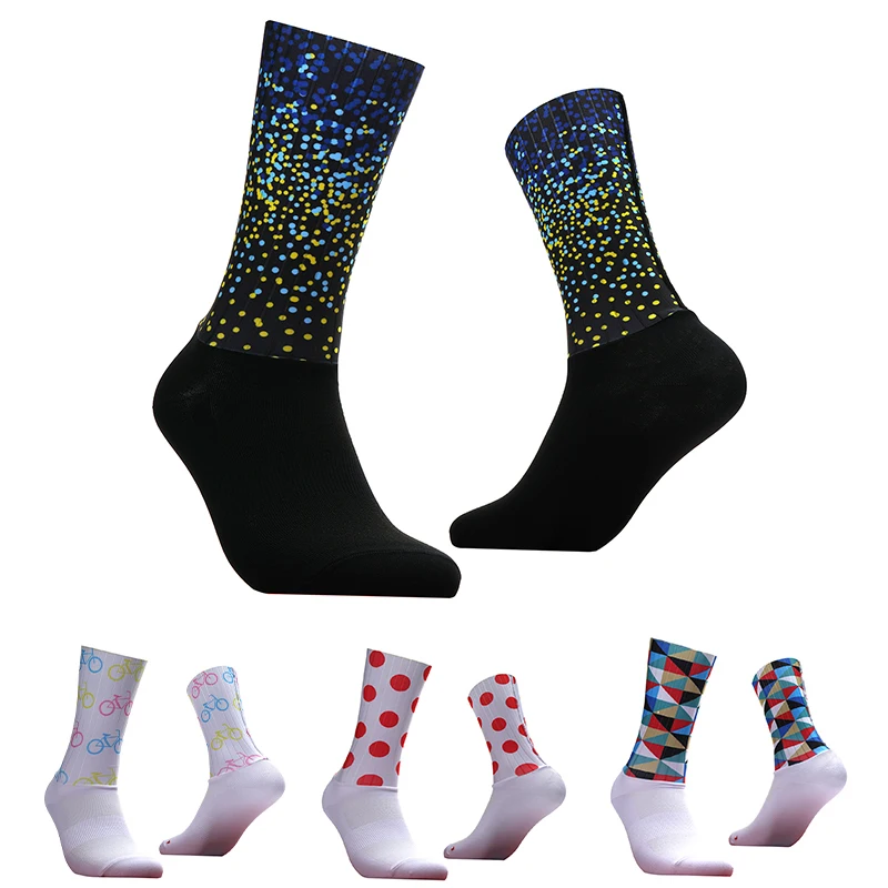 New Anti Slip Seamless Cycling Socks Integral Moulding High-tech Bike Sock Compression Bicycle Outdoor Running Sport Socks