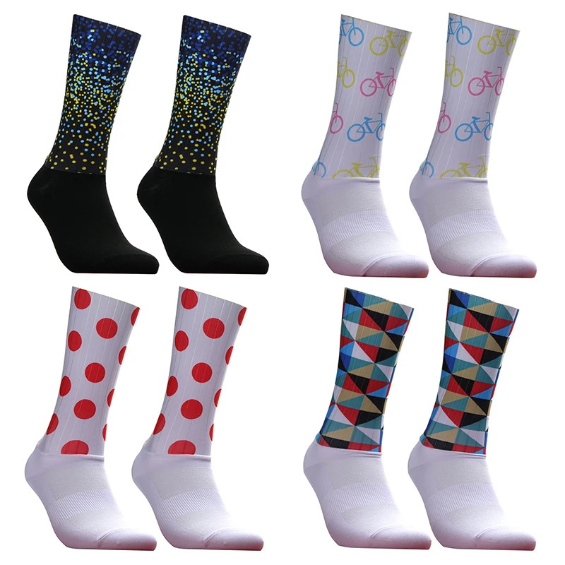 New Anti Slip Seamless Cycling Socks Integral Moulding High-tech Bike Sock Compression Bicycle Outdoor Running Sport Socks