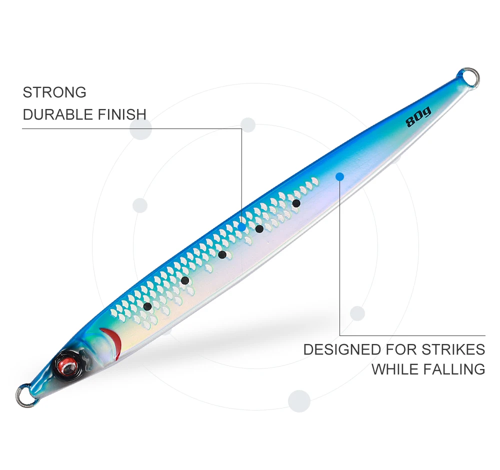 JIGGING PRO Sardine Slider Metal Jig 40g 60g 80g 100g UV Long Cast Saltwater Slow Pitch Jigging Lure Tuna Esca Senuelo