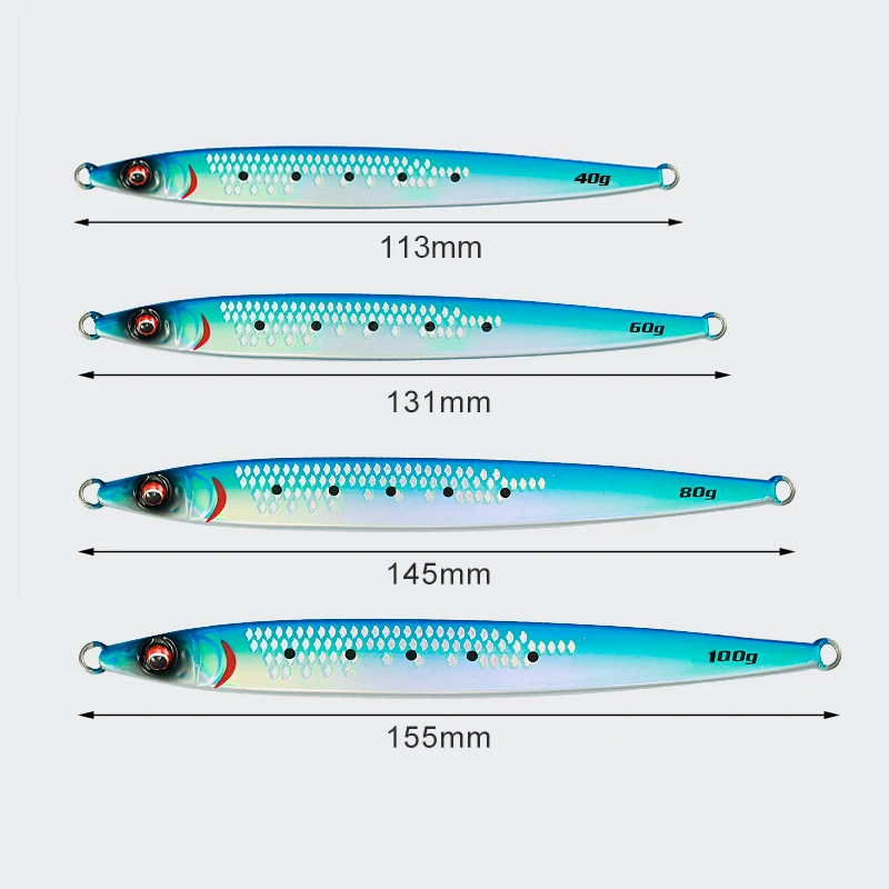 JIGGING PRO Sardine Slider Metal Jig 40g 60g 80g 100g UV Long Cast Saltwater Slow Pitch Jigging Lure Tuna Esca Senuelo