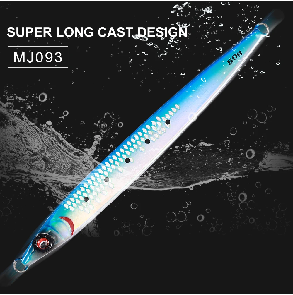 JIGGING PRO Sardine Slider Metal Jig 40g 60g 80g 100g UV Long Cast Saltwater Slow Pitch Jigging Lure Tuna Esca Senuelo
