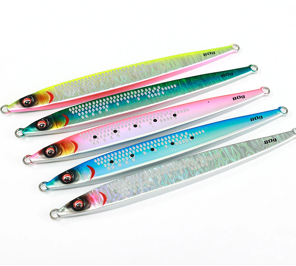 JIGGING PRO Sardine Slider Metal Jig 40g 60g 80g 100g UV Long Cast Saltwater Slow Pitch Jigging Lure Tuna Esca Senuelo
