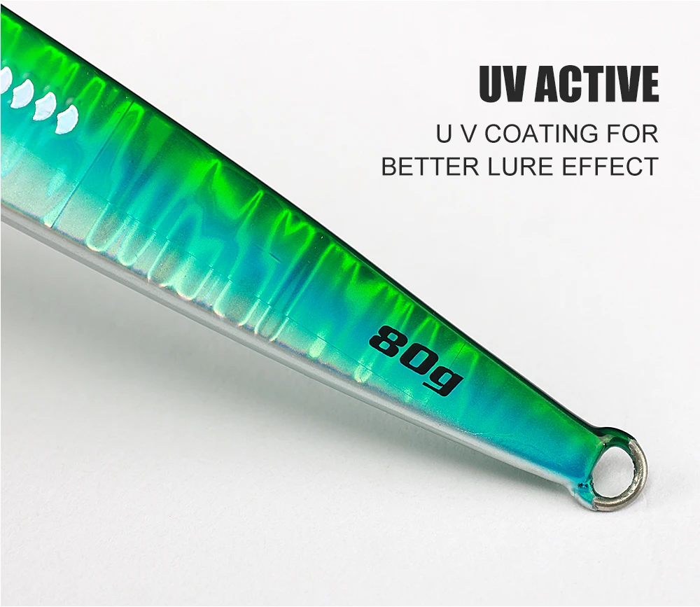 JIGGING PRO Sardine Slider Metal Jig 40g 60g 80g 100g UV Long Cast Saltwater Slow Pitch Jigging Lure Tuna Esca Senuelo