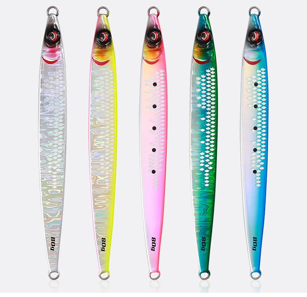 JIGGING PRO Sardine Slider Metal Jig 40g 60g 80g 100g UV Long Cast Saltwater Slow Pitch Jigging Lure Tuna Esca Senuelo