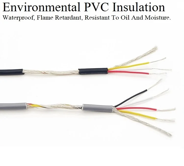 1M 24AWG Shielded Wire Signal Cable 2 3 4 5 Core PVC Insulated Channel Audio Headphone Copper Control Shielding Wire UL2547